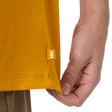 Load image into Gallery viewer, Helly Hansen Men's Skog UPF50 Recycled Graphic Short Sleeve Tee (Mustard)
