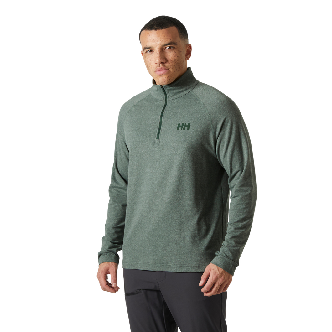 Helly Hansen Men's Tyri Knit Half Zip Fleece Top (Jungle Green Melange)