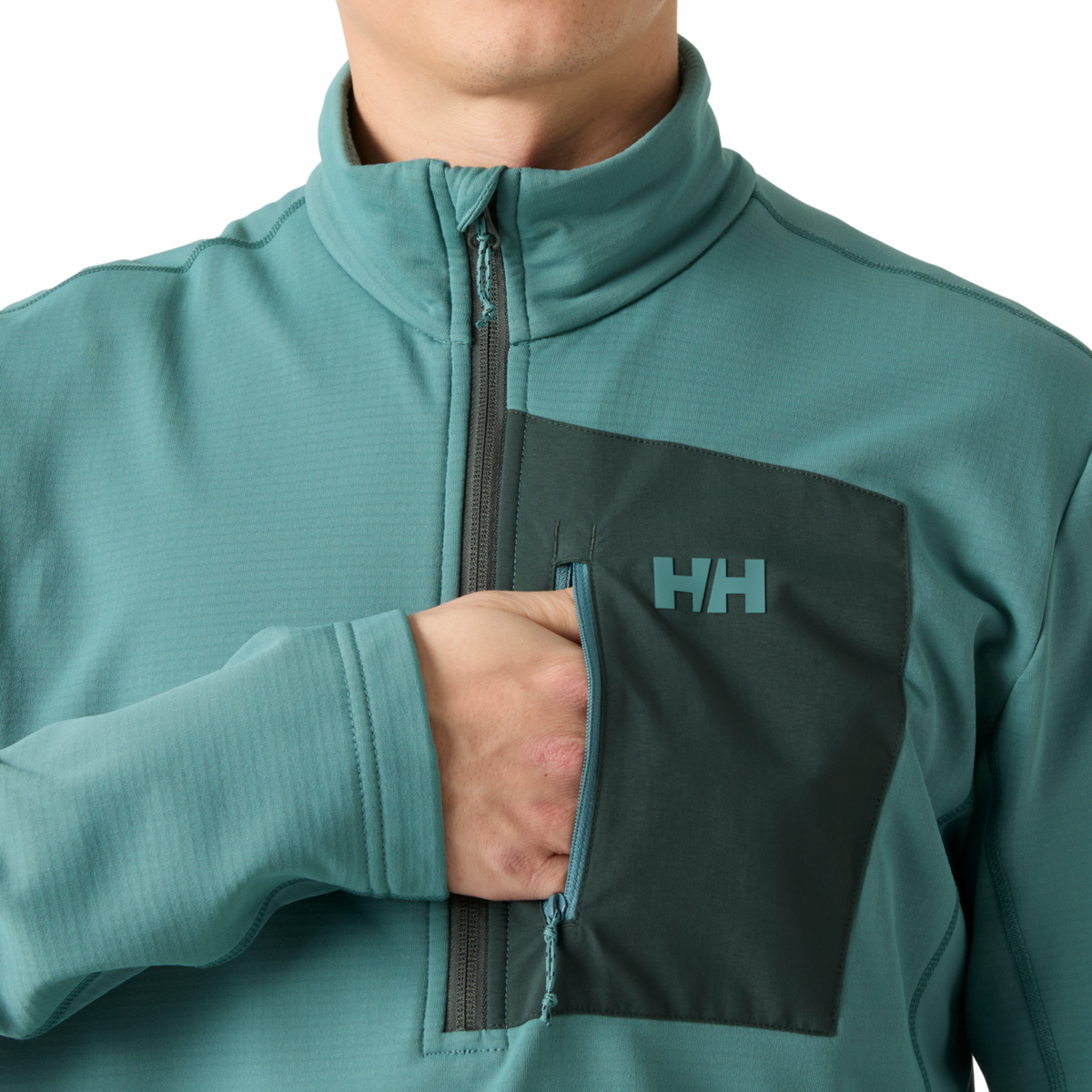 Helly Hansen Men's Versalite Half Zip Fleece Top Opal Green 494 49550