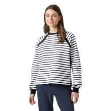 Load image into Gallery viewer, Helly Hansen Women's Capri Sweatshirt (White Navy Stripe)
