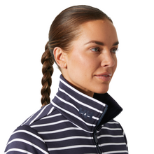 Load image into Gallery viewer, Helly Hansen Women&#39;s Crew Full Zip Fleece (Navy Stripe)
