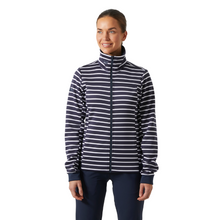 Load image into Gallery viewer, Helly Hansen Women&#39;s Crew Full Zip Fleece (Navy Stripe)
