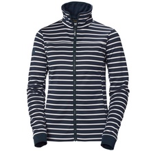 Load image into Gallery viewer, Helly Hansen Women&#39;s Crew Full Zip Fleece (Navy Stripe)
