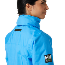 Load image into Gallery viewer, Helly Hansen Women&#39;s Crew Hooded Midlayer Fleece Lined HT Waterproof Jacket 2.0 (Cyan)
