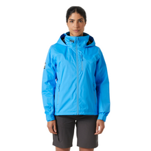 Load image into Gallery viewer, Helly Hansen Women&#39;s Crew Hooded Midlayer Fleece Lined HT Waterproof Jacket 2.0 (Cyan)
