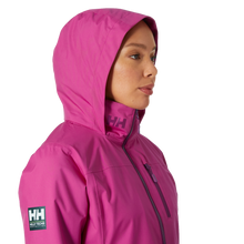 Load image into Gallery viewer, Helly Hansen Women&#39;s Crew Hooded Midlayer Fleece Lined HT Waterproof Jacket 2.0 (Magenta 2.0)
