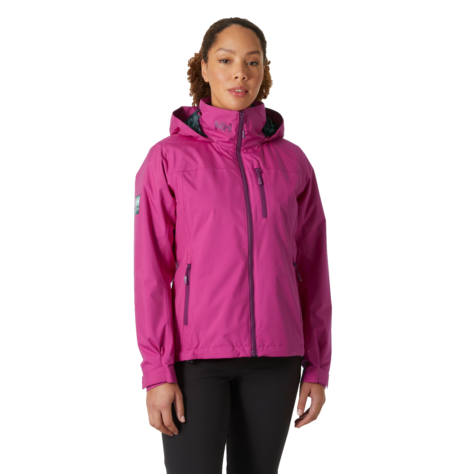 Helly Hansen Women s Crew Hooded Midlayer Fleece Lined HT Waterproof Jacket 2.0 Magenta 2.0