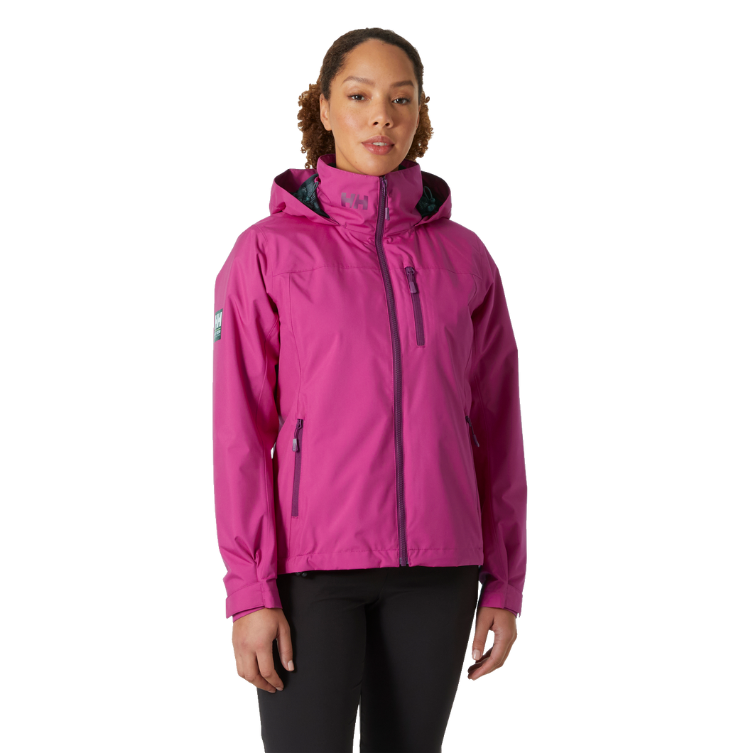 Helly Hansen Women's Crew Hooded Midlayer Fleece Lined HT Waterproof Jacket 2.0 (Magenta 2.0)