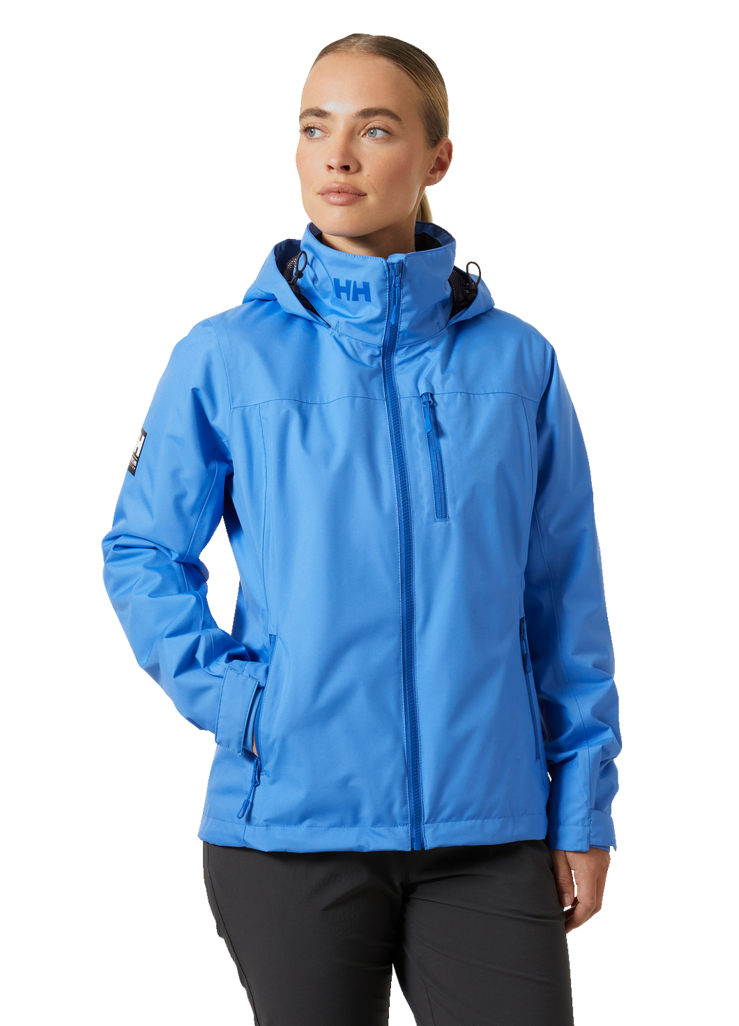 Helly Hansen Women's Crew Hooded Midlayer Fleece Lined HT Waterproof Jacket 2.0 (Ultra Blue)