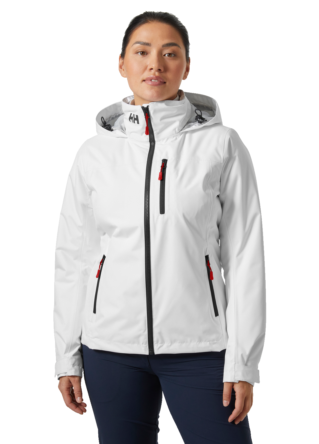Helly Hansen Women s Crew Hooded Midlayer Fleece Lined HT Waterproof Jacket 2.0 White