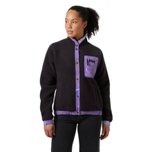 Load image into Gallery viewer, Helly Hansen Women&#39;s Imperial Pile Full Snap Fleece (Black Grape AOP)
