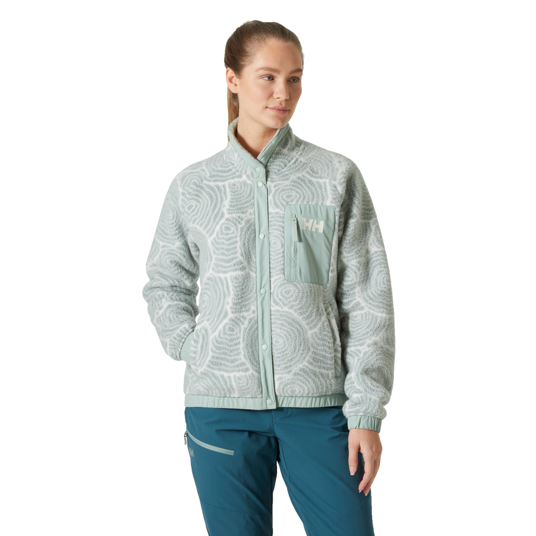 Helly Hansen Women's Imperial Printed Pile Full Snap Fleece Green (Mist Wood)