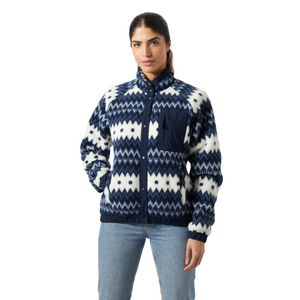 Helly Hansen Women's Imperial Printed Pile Full Snap Fleece (Navy Nordic AOP)