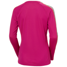 Load image into Gallery viewer, Helly Hansen Women&#39;s Lifa Active Stripe Crew Neck Long Sleeve Base Layer Top (Magenta 2.0)
