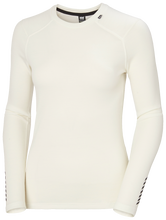 Load image into Gallery viewer, Helly Hansen Women&#39;s Lifa Merino Midweight Crew Neck Long Sleeve Base Layer Top (Offwhite)
