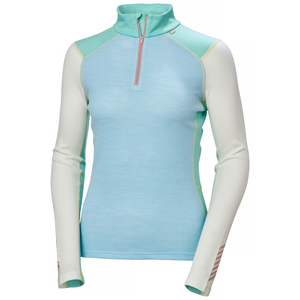 Helly Hansen Women's Lifa Merino Midweight Half Zip Base Layer Top (Light Cyan)
