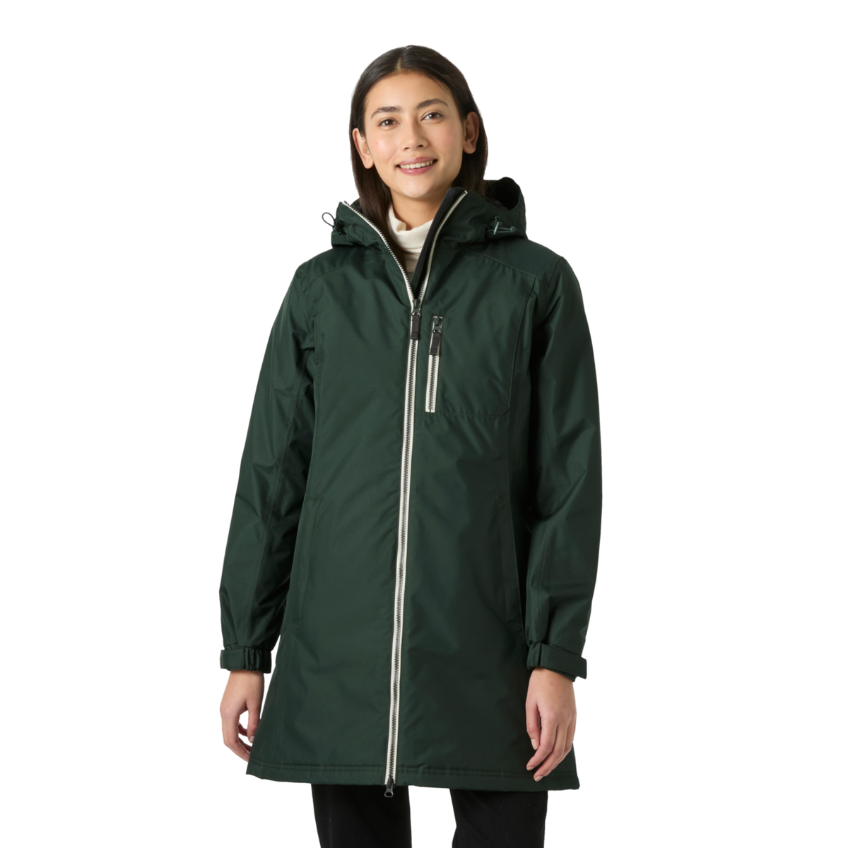 Helly Hansen Women's Long Belfast Winter Insulated Waterproof Coat Dark Jungle 418 62395