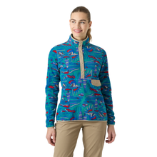 Load image into Gallery viewer, Helly Hansen Women's Maridalen Printed Half Snap Fleece (Dark Mint Rayco)
