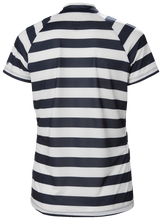 Load image into Gallery viewer, Helly Hansen Women&#39;s Siren Half Zip Short Sleeve Technical T-Shirt (Navy Stripe)
