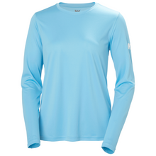 Load image into Gallery viewer, Helly Hansen Women&#39;s Tech Crew Long Sleeve UPF50 Technical Top  2.0 (Aqua)
