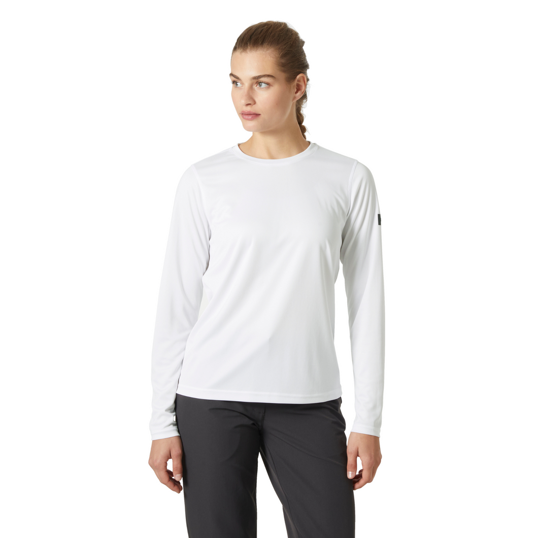 Helly Hansen Women's Tech Crew Long Sleeve UPF50 Technical Top 2.0 (White)