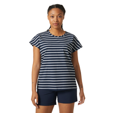 Load image into Gallery viewer, Helly Hansen Women&#39;s Thalia Summer Short Sleeve Top (Navy Stripe)
