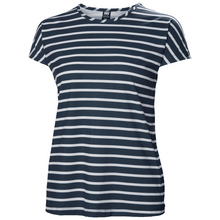 Load image into Gallery viewer, Helly Hansen Women&#39;s Thalia Summer Short Sleeve Top (Navy Stripe)
