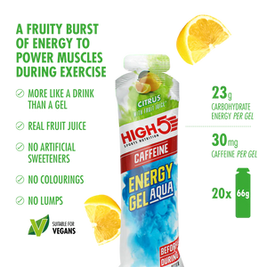 High 5 Energy Gel Aqua with Caffeine (66g)(Citrus)