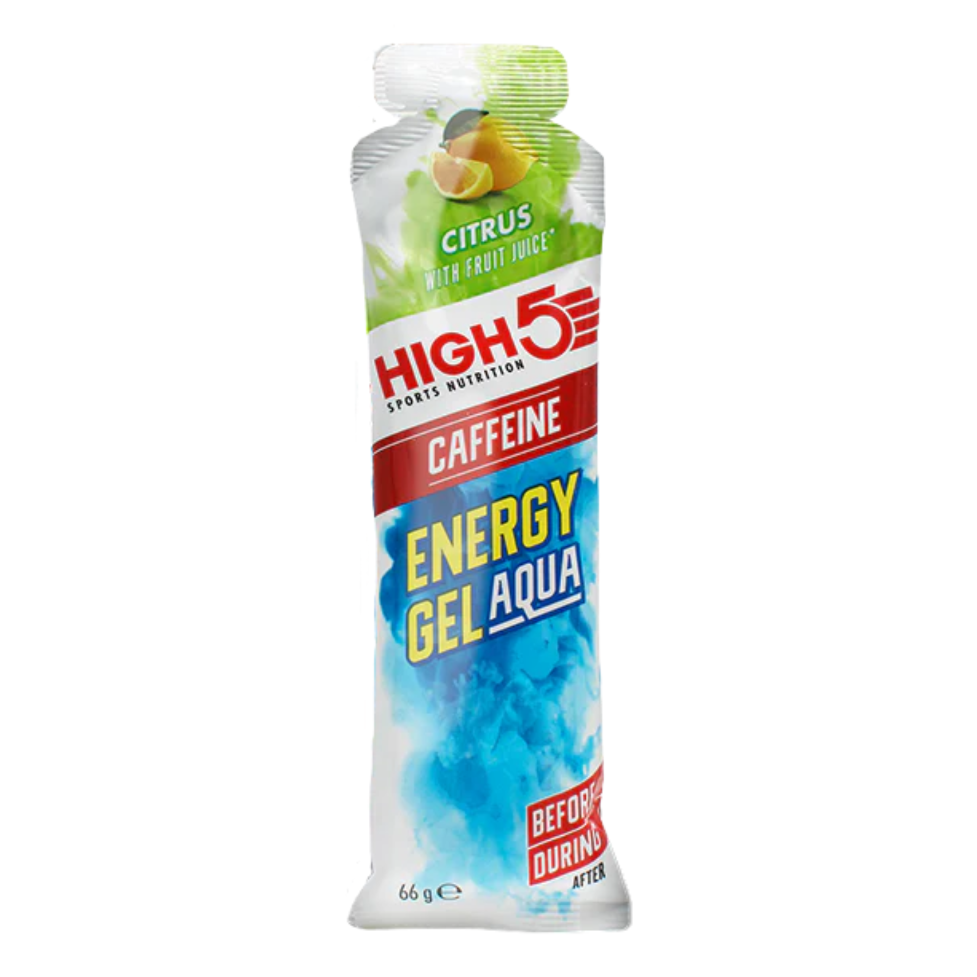 High 5 Energy Gel Aqua with Caffeine 66g Pouch (Citrus)