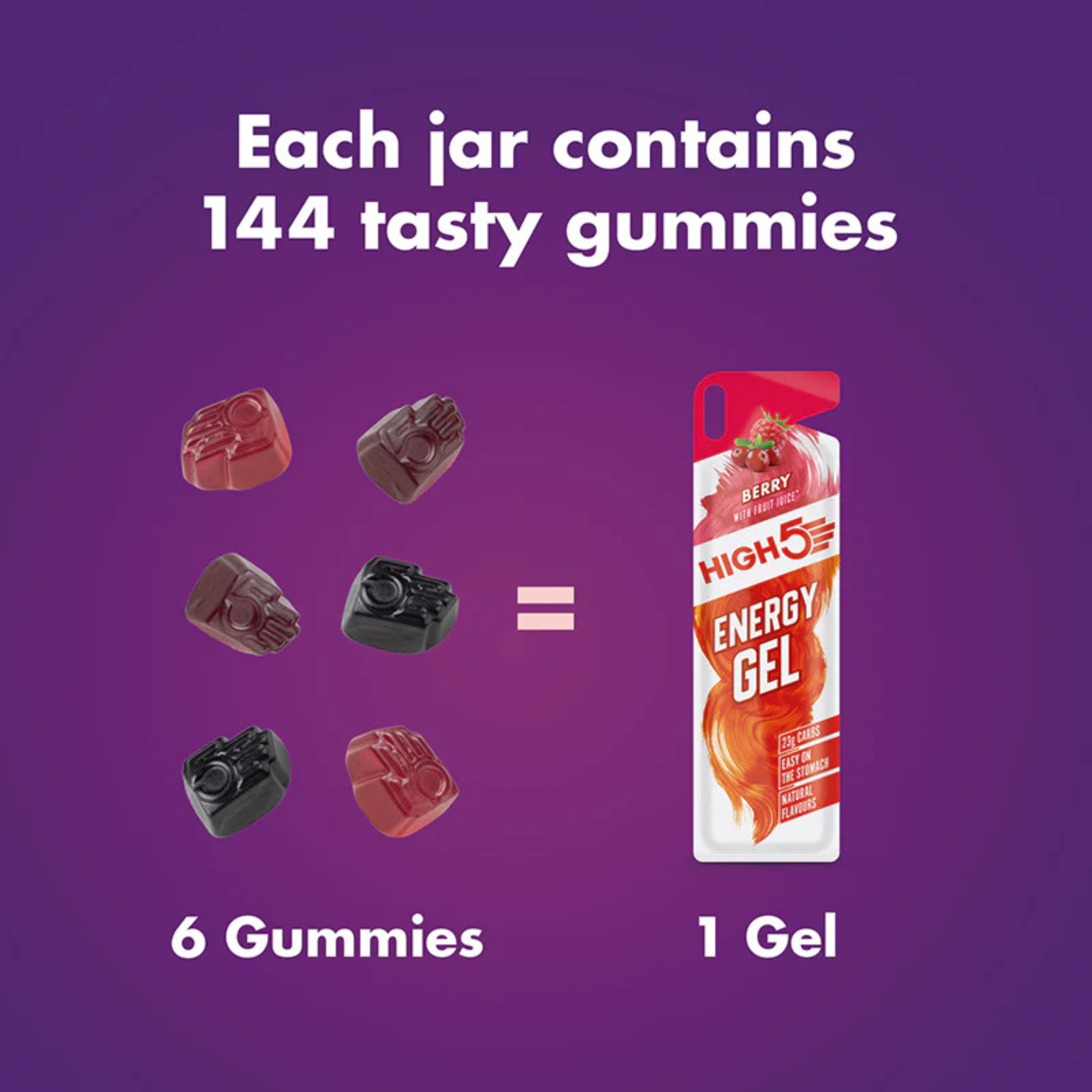 High 5 Energy 26g Pack of 6 Gummies (Mixed Berry)