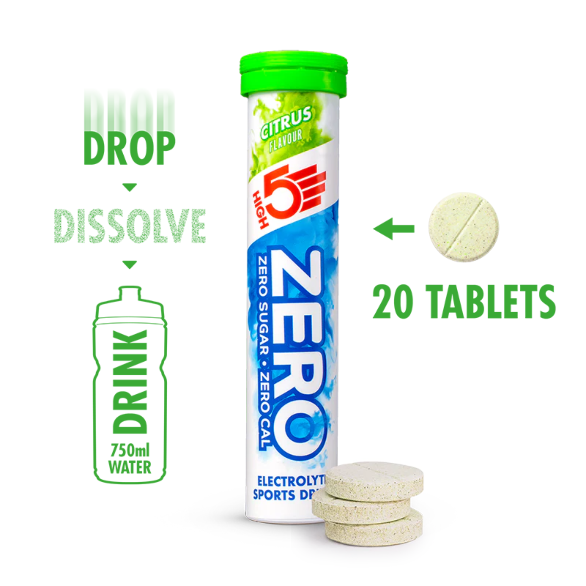High 5 Zero Electrolyte Drink 20 Tablet Tube (Citrus)