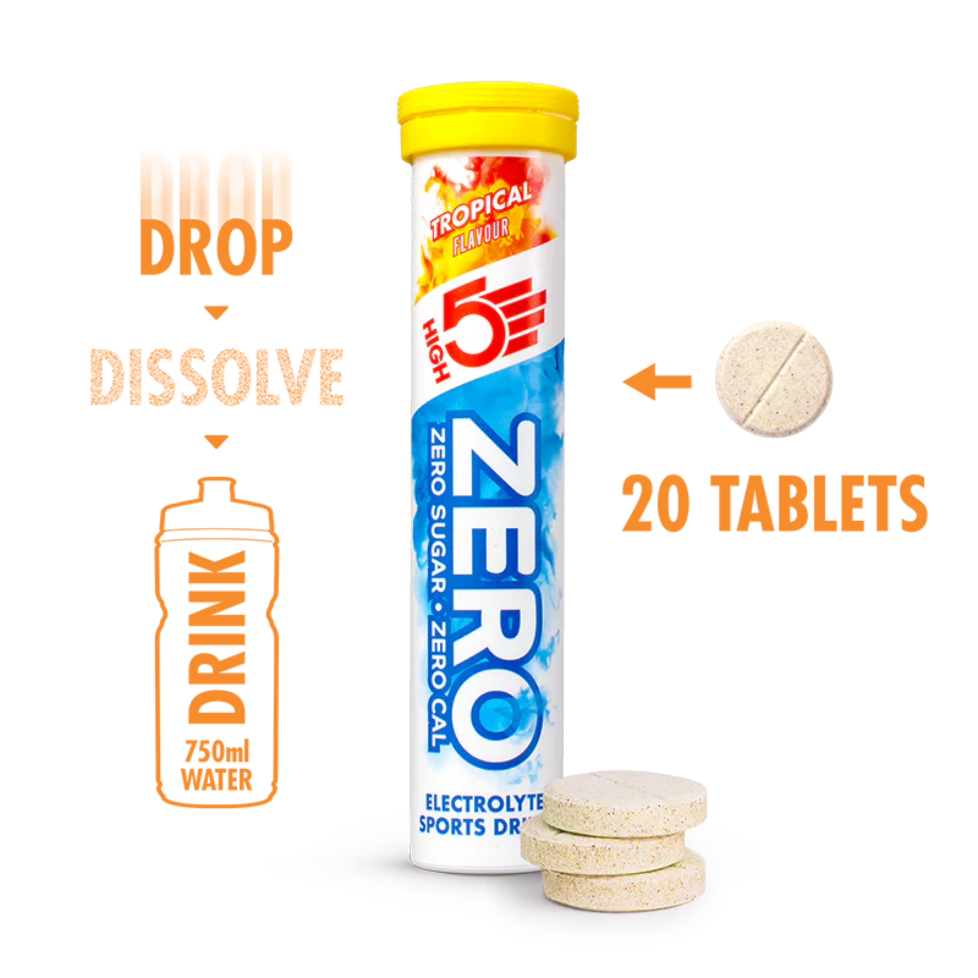 High 5 Zero Electrolyte Drink 20 Tablet Tube (Tropical)