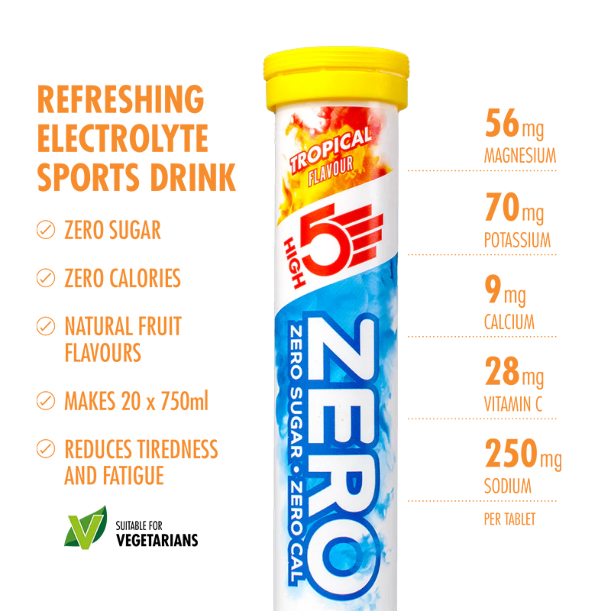 High 5 Zero Electrolyte Drink 20 Tablet Tube (Tropical)