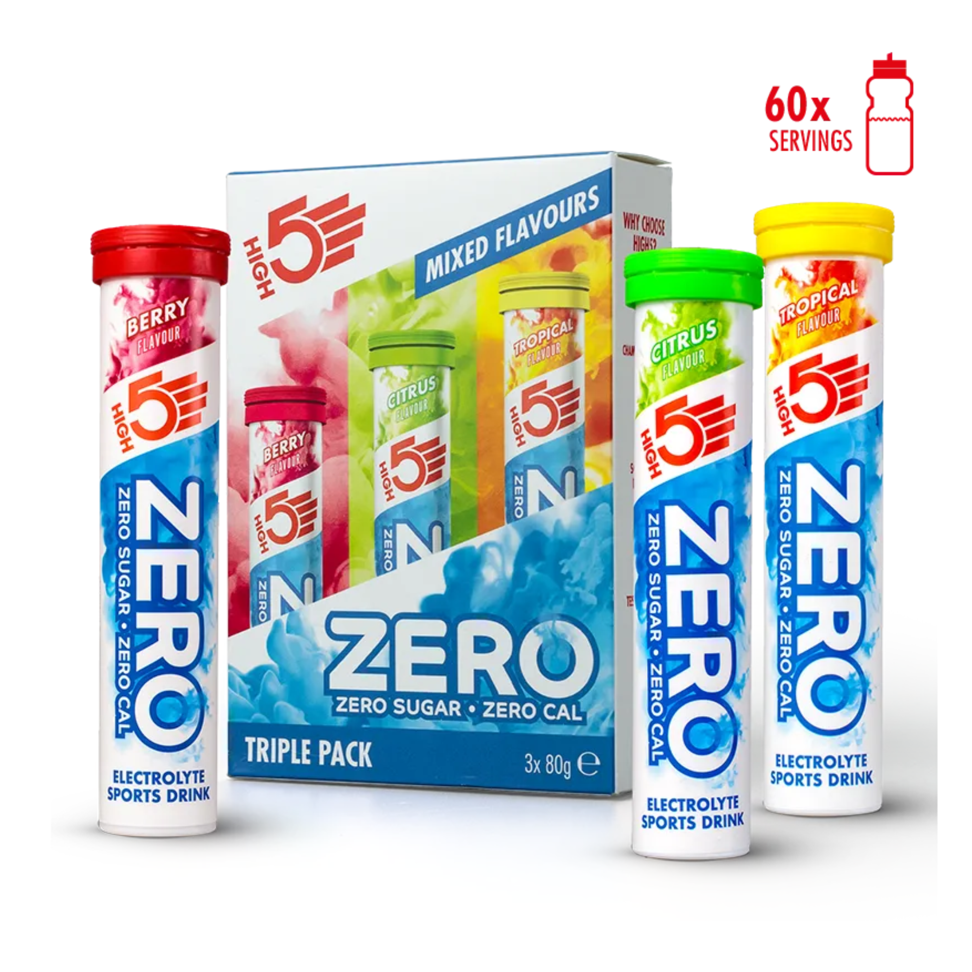 High 5 Zero Electrolyte Drink Triple Pack (Berry/Citrus/Tropical)