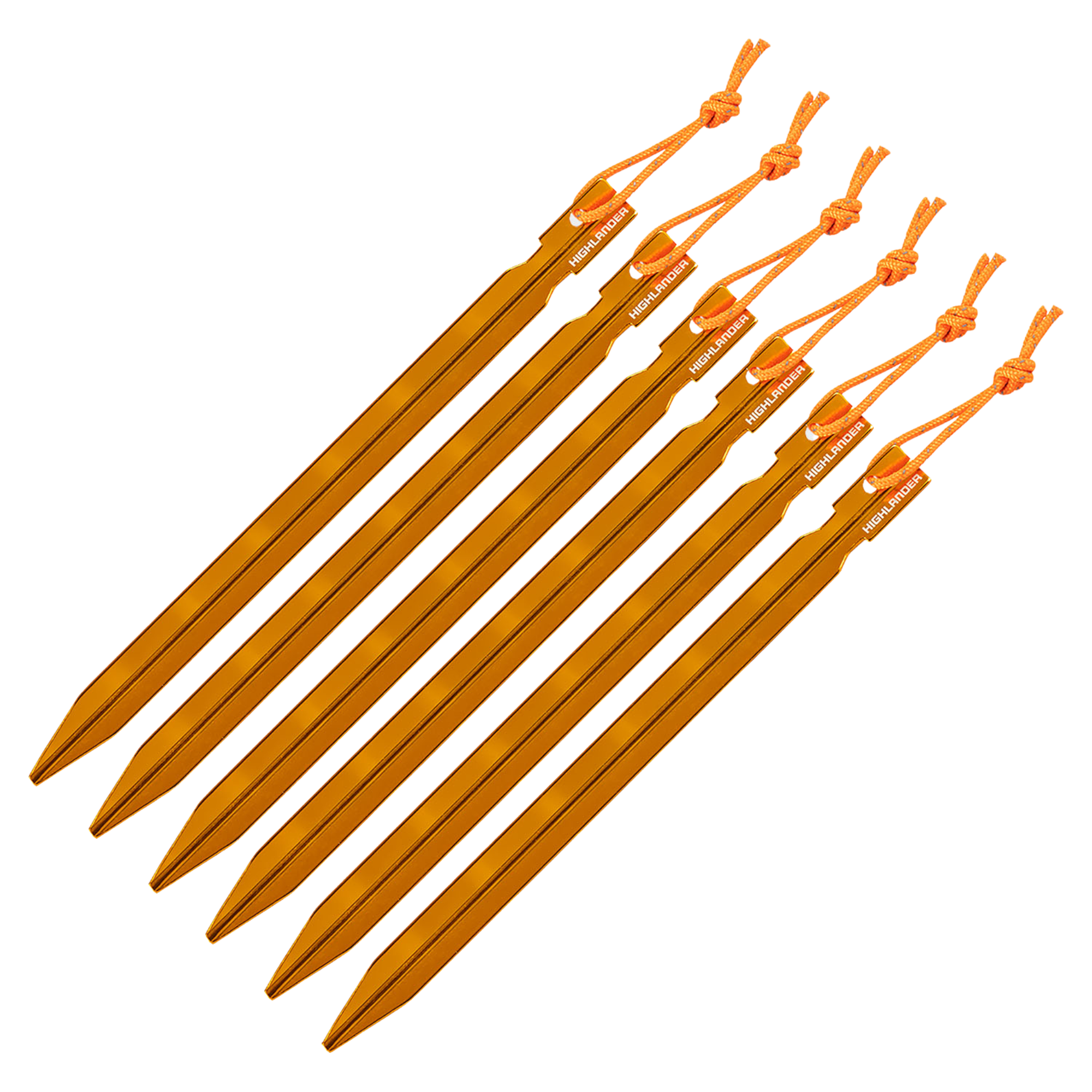 Highlander 18cm/7in Arrow Aluminium Tent Pegs (6 Per Pack)