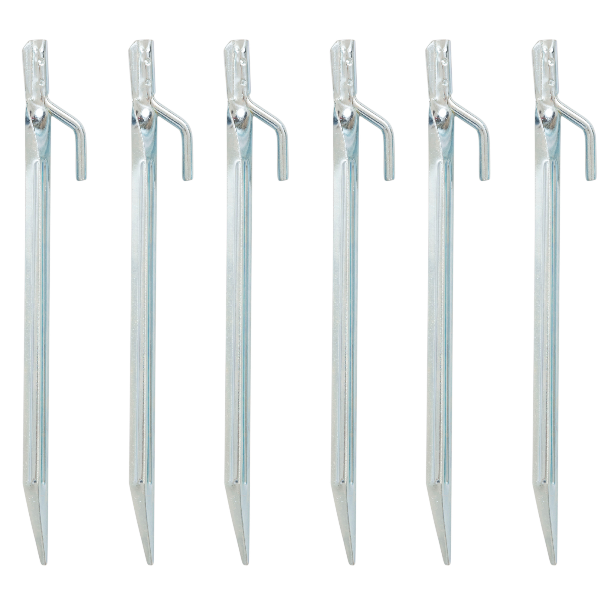 Highlander 22.8cm/9in Steel Angle Tent Pegs (6 Per Pack)