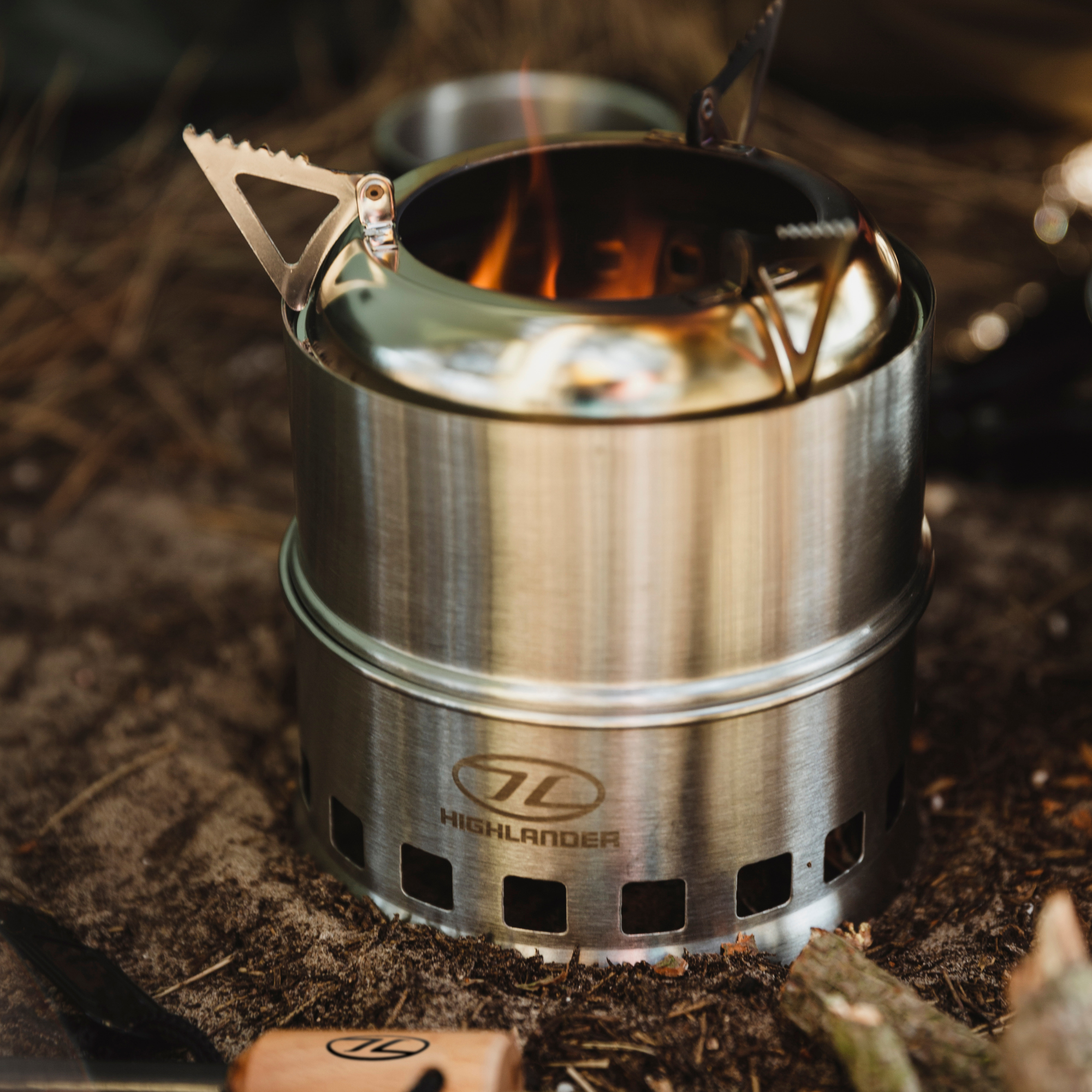 Highlander Cabar Wood Burning Stainless Steel Stove