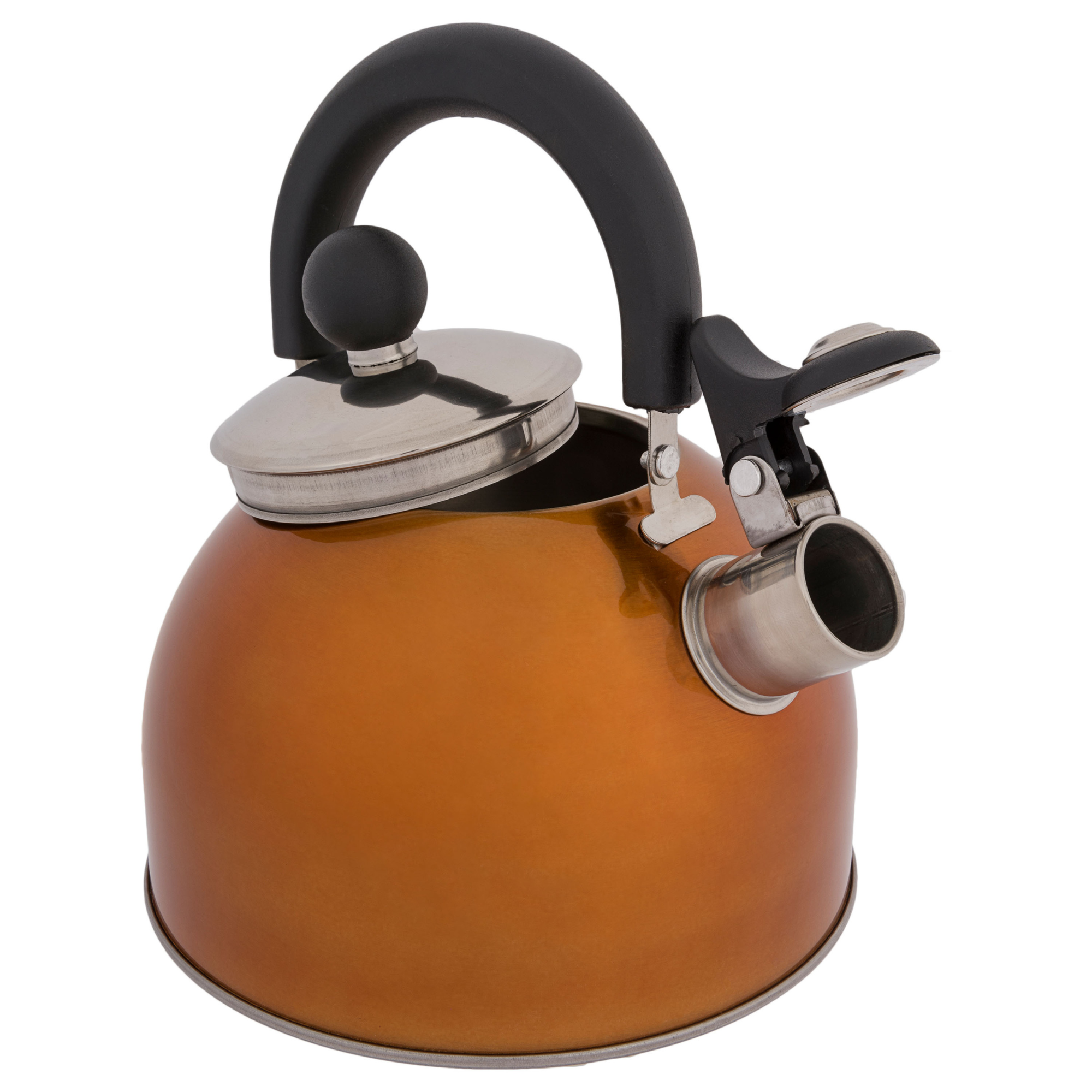 Highlander Deluxe Whistling Camping Kettle 2L Orange CP096