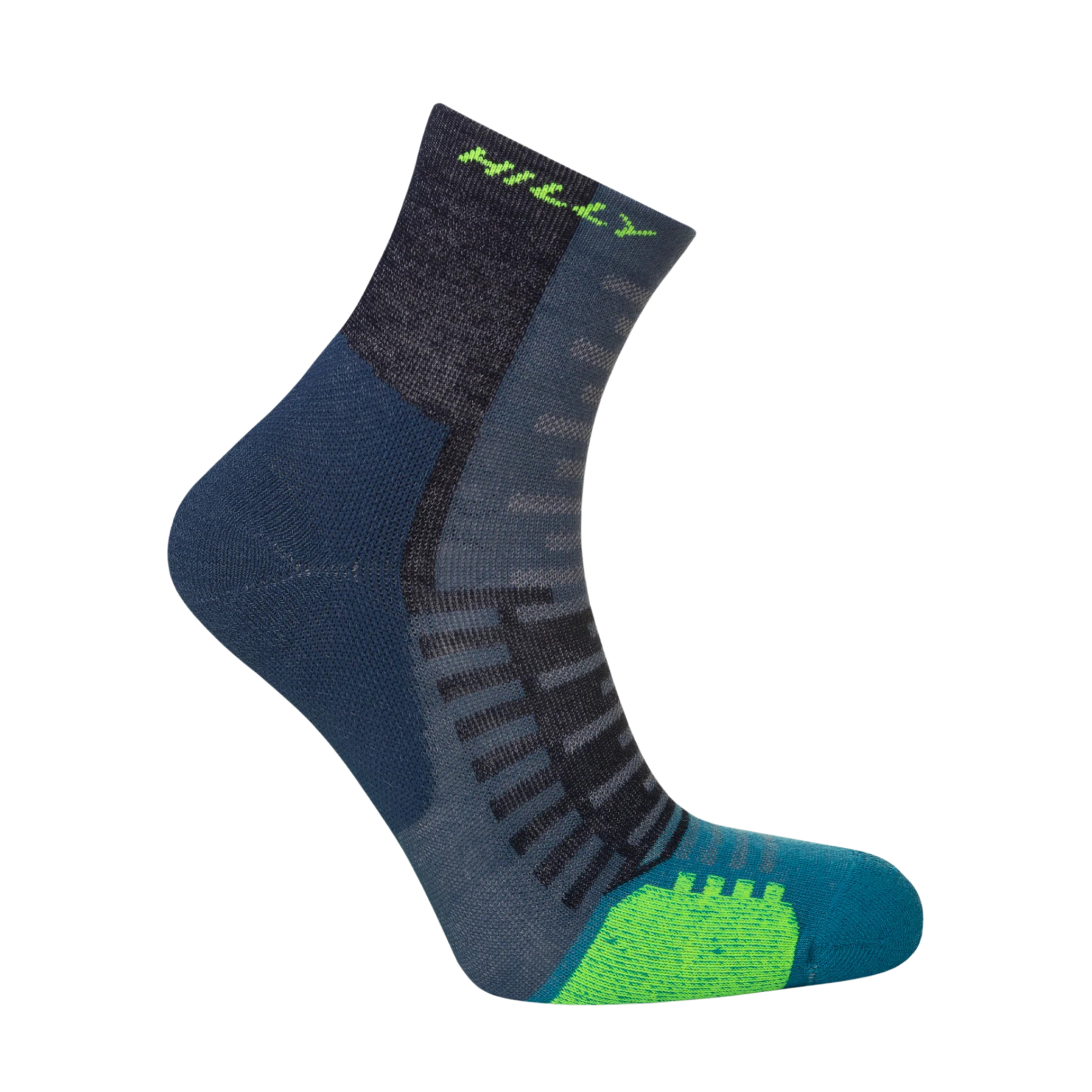 Hilly Unisex Active Running Anklet Socks (Denim/Teal)