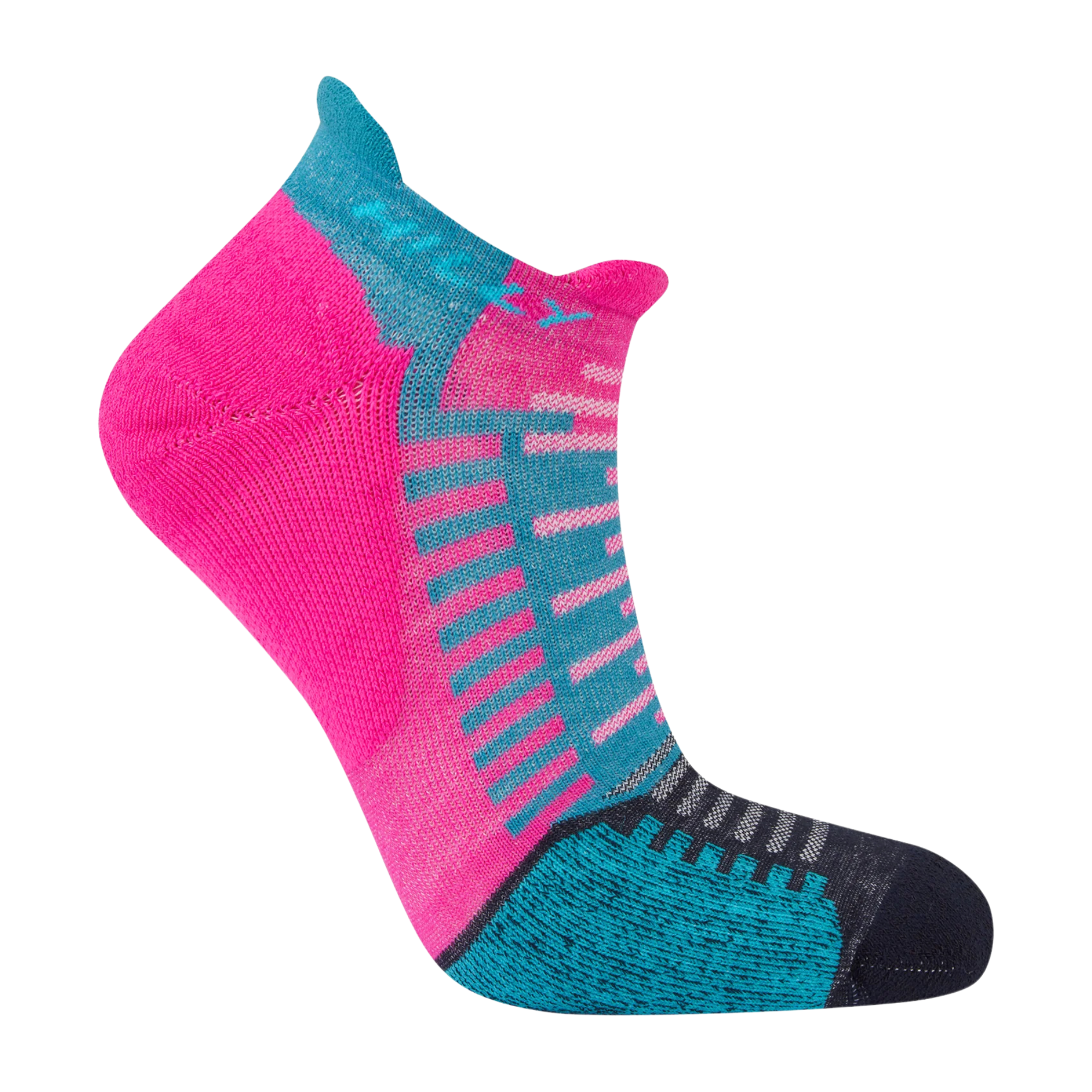 Hilly Unisex Active Running Socklets (Fluo Pink/Teal)