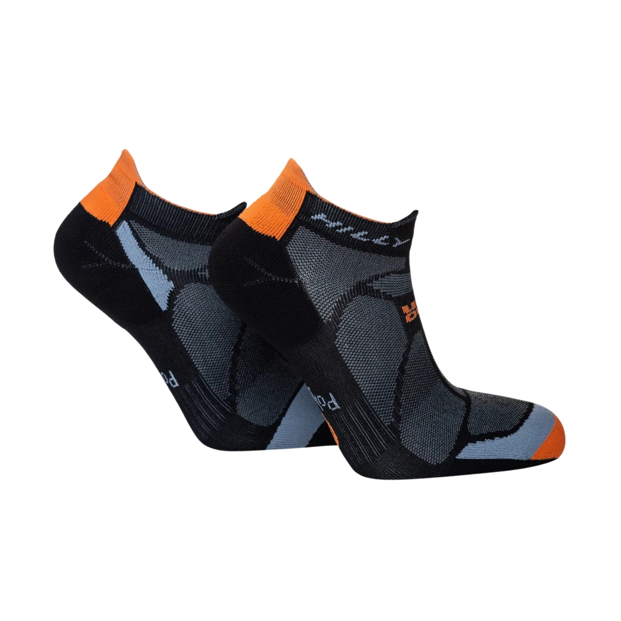 Hilly Unisex Marathon Fresh Running Socklets (Black/Orange)