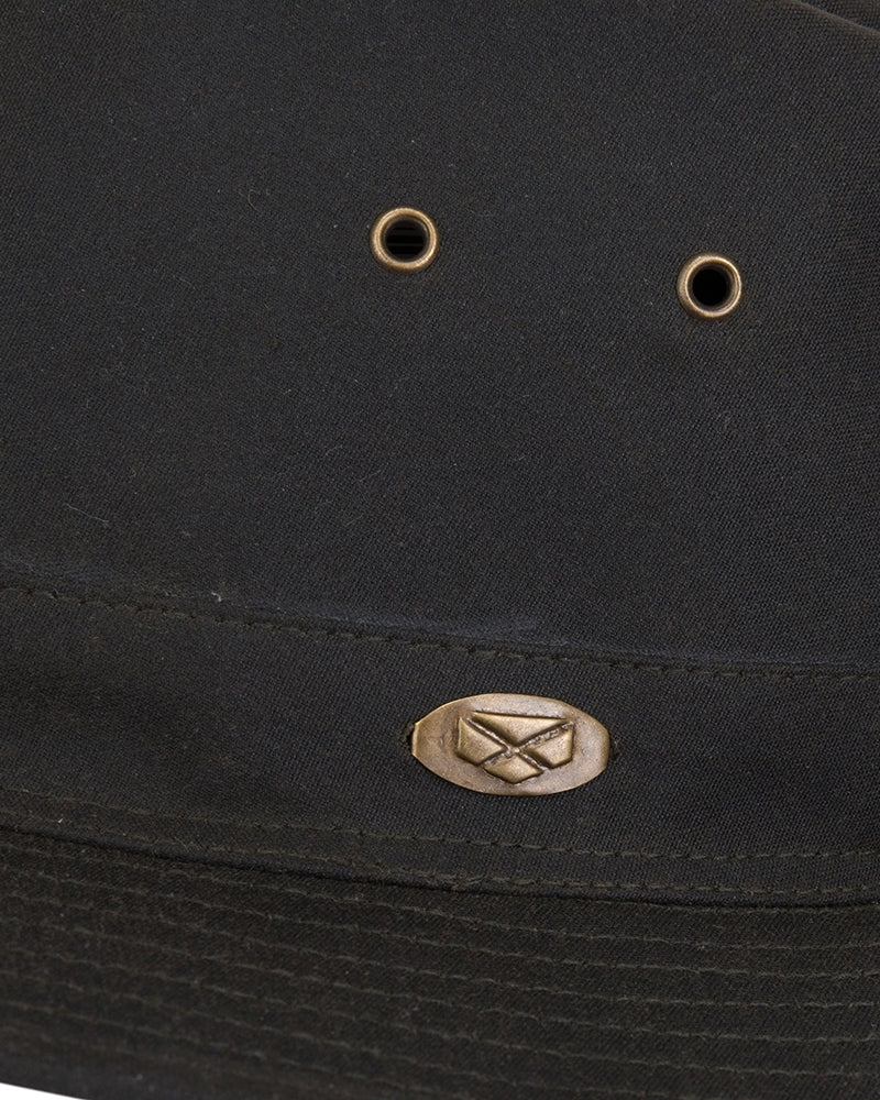 Hoggs of Fife Caledonia Waxed Brimmed Hat (Antique Olive)