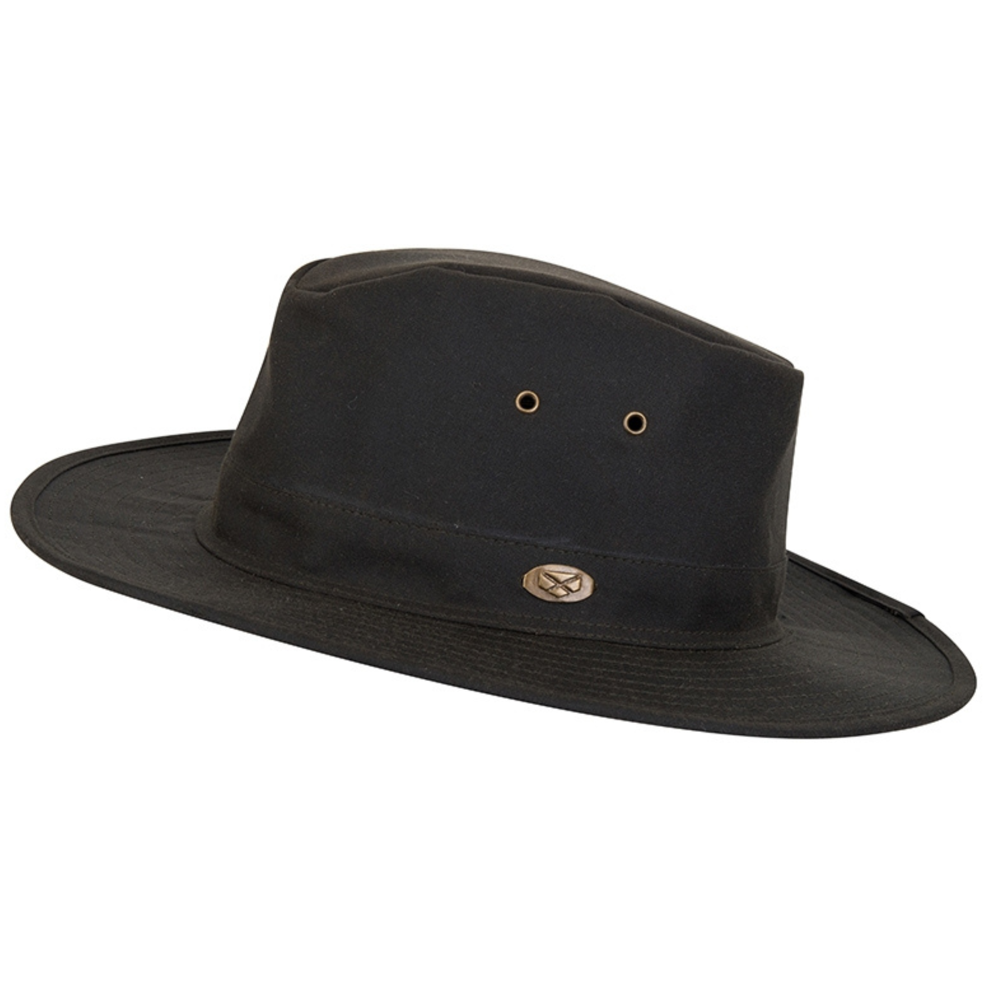 Hoggs of Fife Unisex Caledonia Waxed Brimmed Hat (Antique Olive)