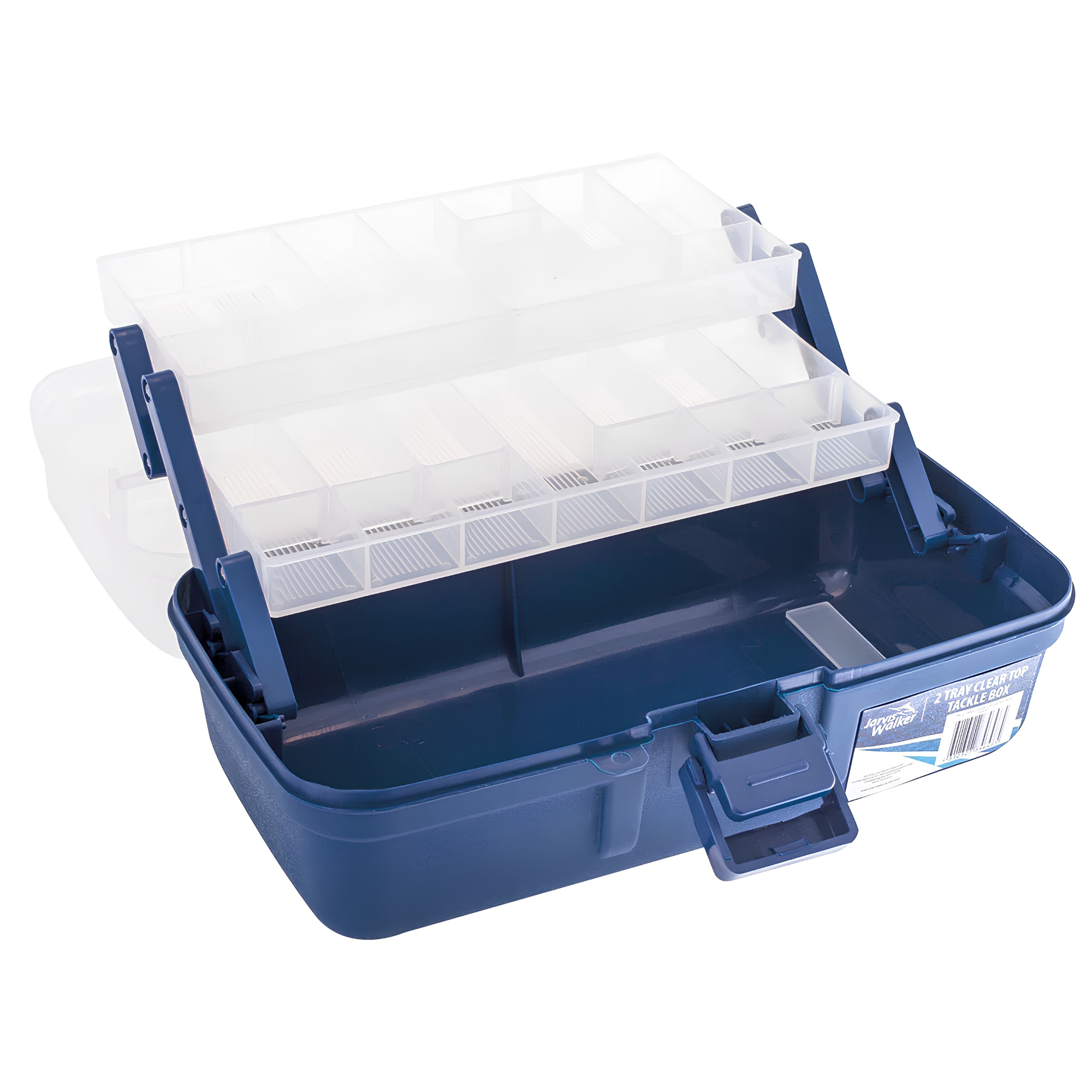 Jarvis Walker 2 Tray Clear Top Tackle Box JW40143