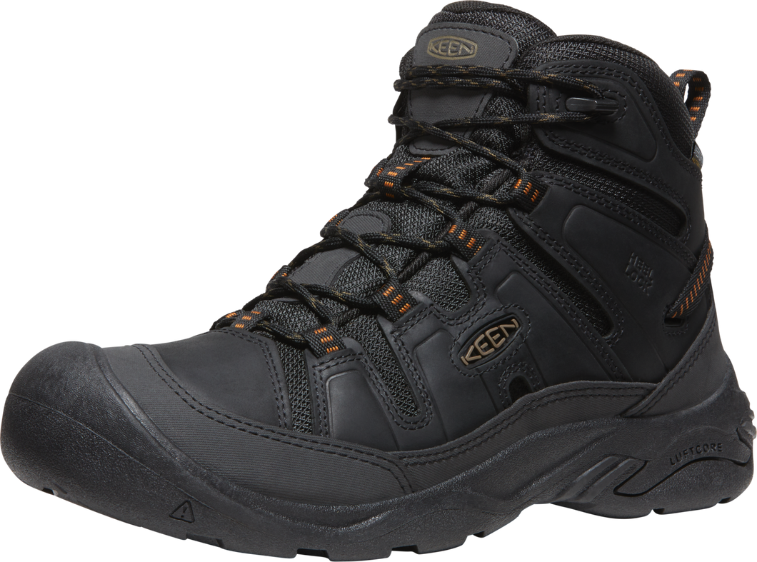 Keen Men's Circadia Waterproof Mid Trail Boots - WIDE FIT (Black/Curry)