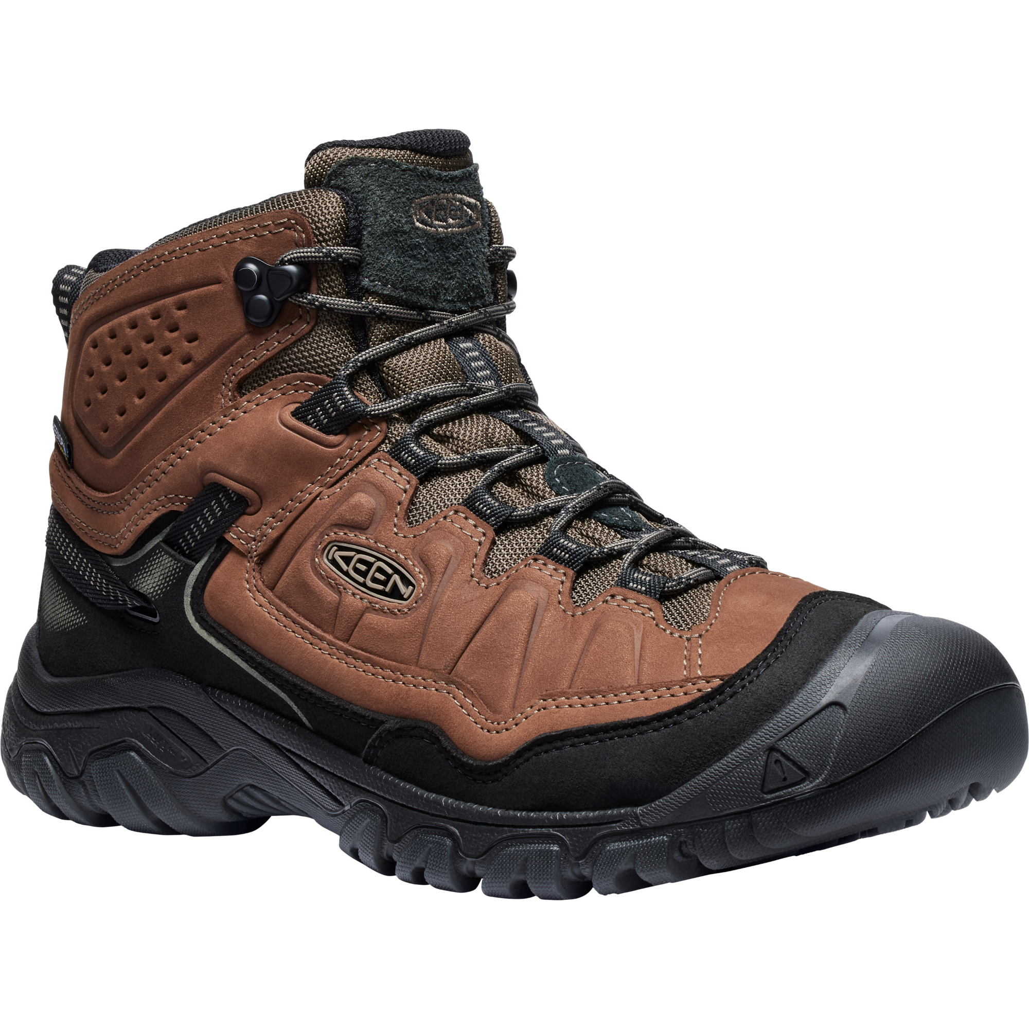 Keen Men's Targhee IV Waterproof Wide Fit Mid Trail Boots (Bison/Black)