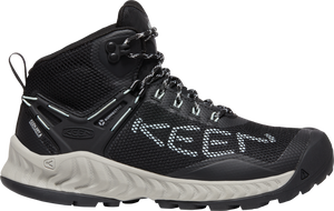 Keen Women's Nxis Evo Waterproof Mid Trail Boots - WIDE FIT (Black/Blue Glass)
