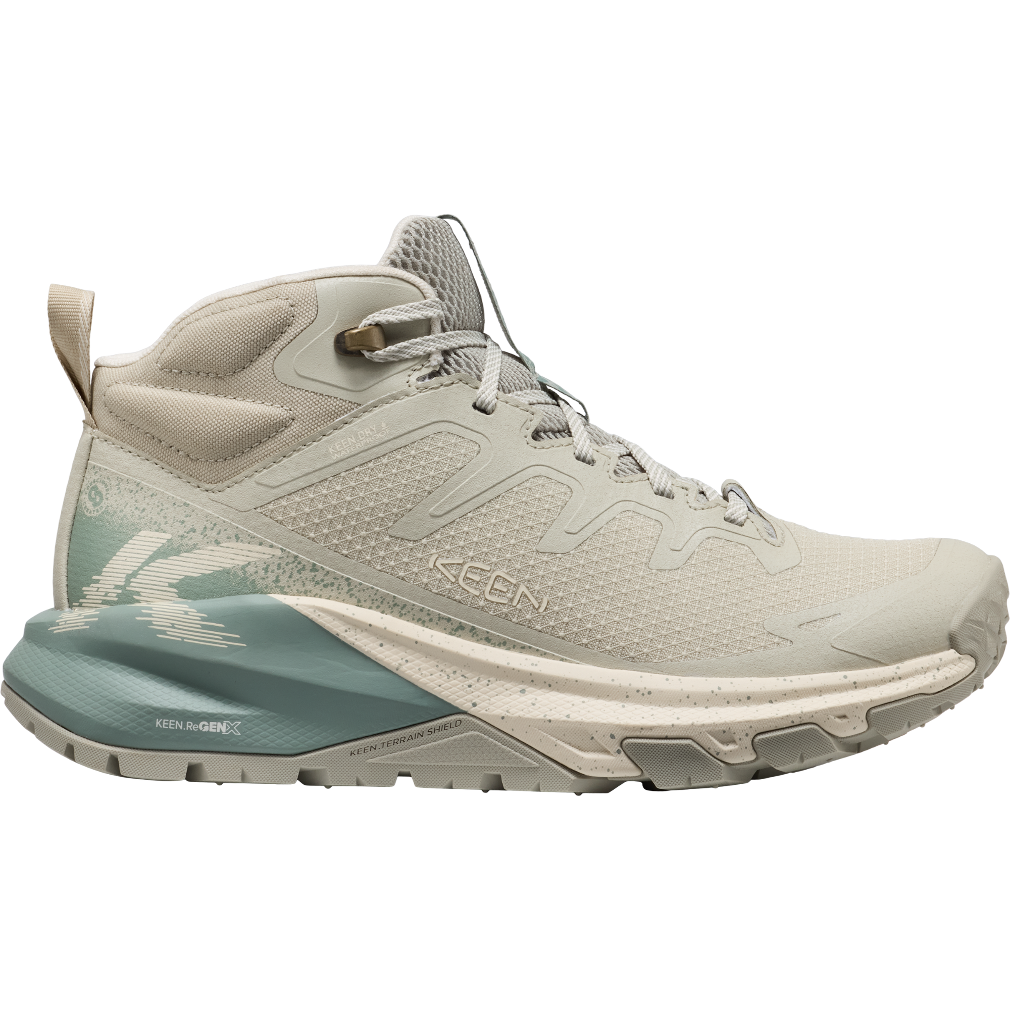 Keen Women's Targhee Apex Waterproof Mid Trail Boots (Abbey Stone/Birch)