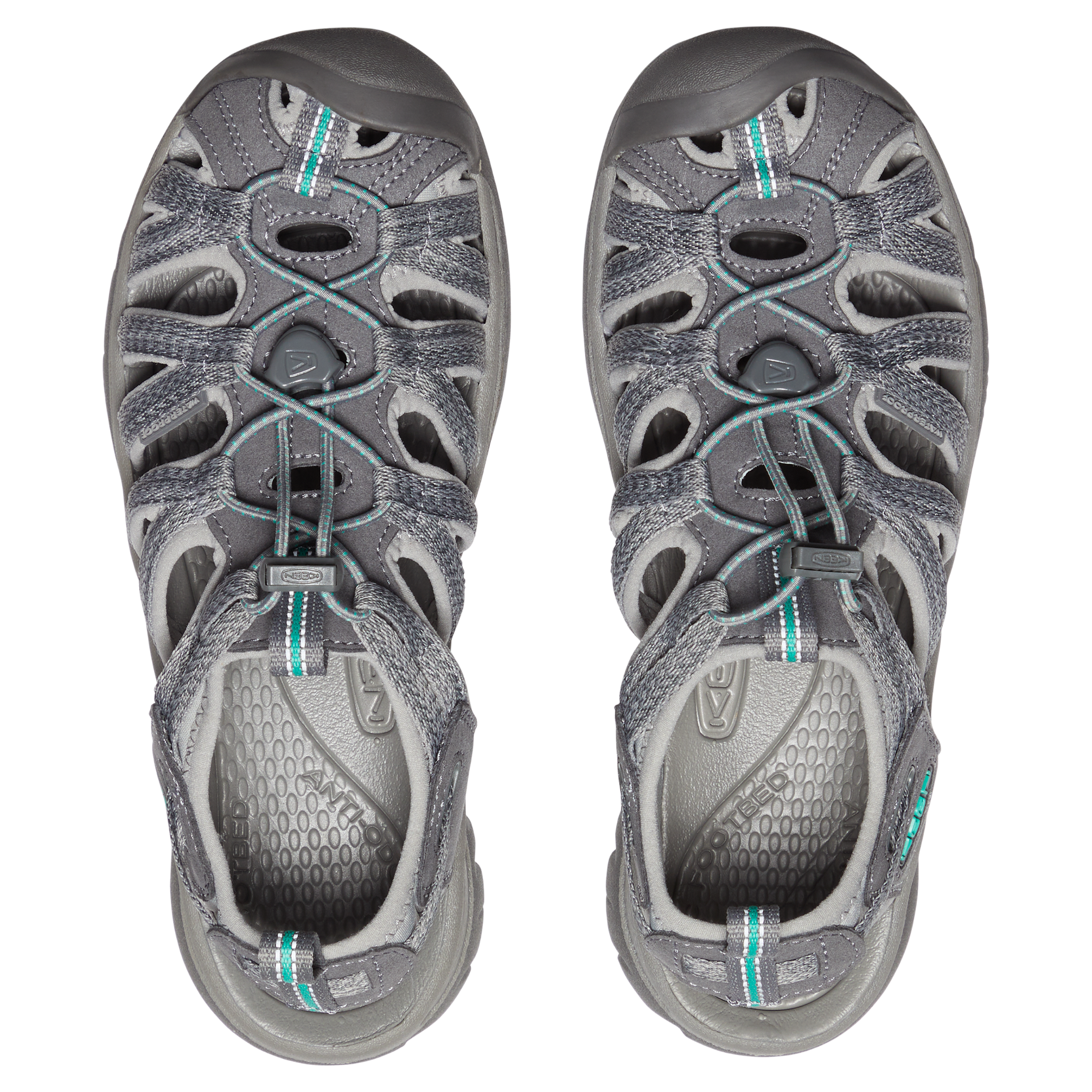 Keen Women's Whisper Closed Toe Sandals (Medium Grey/Peacock Green)