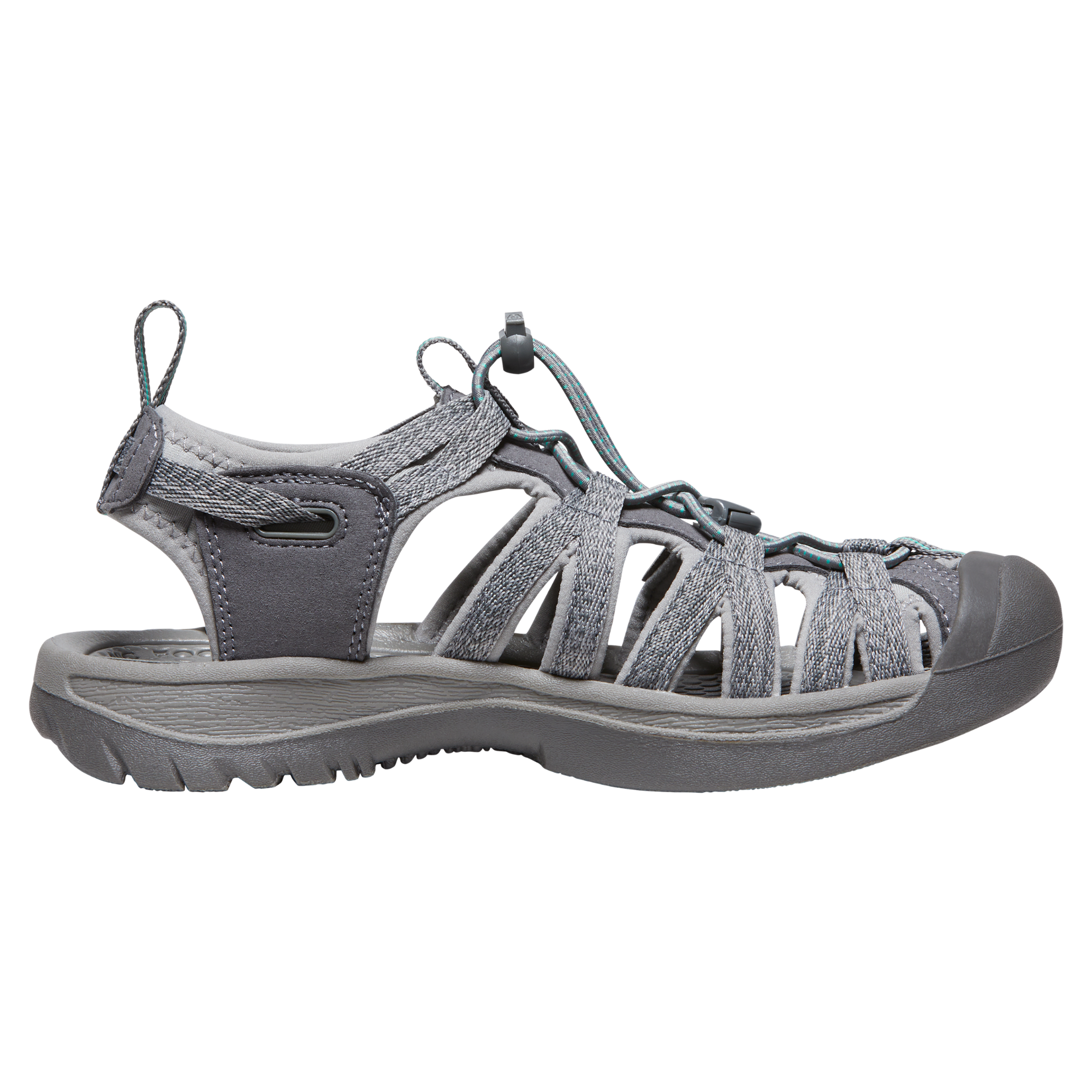 Keen Women's Whisper Closed Toe Sandals (Medium Grey/Peacock Green)